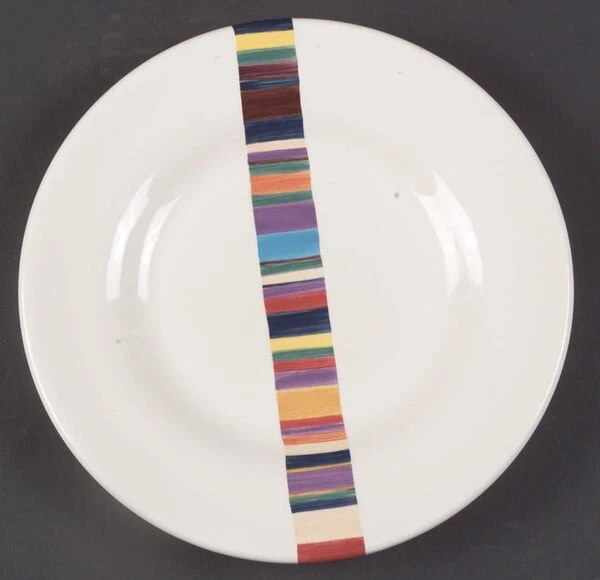 4 TABLETOPS UNLIMITED Havana Salad Plate 8.5 inch Single Stripe HandPainted RARE - Image 1 of 1