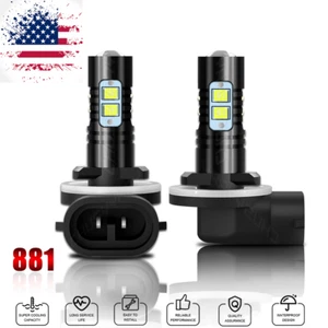 For HYUNDAI Elantra 2007-2013 White Lamp Super Bright 2x 881 LED Fog Light Bulbs - Picture 1 of 12