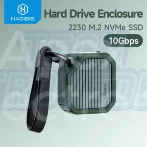 Hagibis 2230 M.2 NVMe SSD Enclosure USB3.2 Gen2 10Gbps for LaptopiPhone16ProiPad - Afbeelding 1 van 6