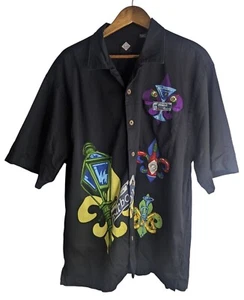 Tabasco Mens Button-Up Shirt Sz XL Bourbon Street Novelty Prints Theme Party - Picture 1 of 10