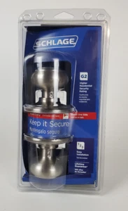 Schlage Georgian Keyed Einstiegsknob Satin Nickel G2 höhere Sicherheitsbewertung - Bild 1 von 4