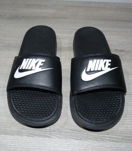 Nike Benassi Jdi Swoosh Slide Pantofole Uomo Taglia 11 Nero Bianco Swoosh 343880 090