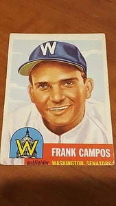 1953 TOPPS BASEBALL CARD - FRANK CAMPOS - WASHINGTON SENATORS #51 - Picture 1 of 2
