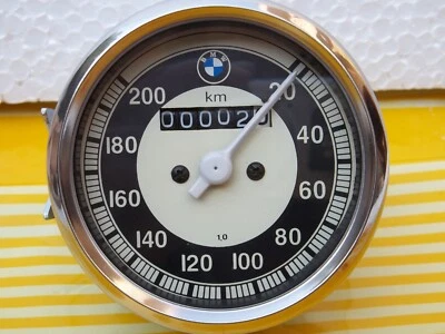 Ajuste para BMW R25 R26 y R50 R51 réplica Speedo 200 KMPH carcasa metálica Foto 1 de 2