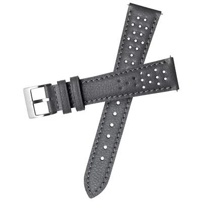Xeric 20mm Italian Gray Perforated Leather Strap Silver Buckle - Image 1 of 2