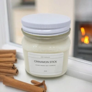 8 oz Cinnamon Scented - Coconut Soy Wax Blend Candle Double Scent - Picture 1 of 4