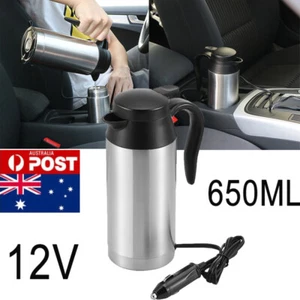 650ml Portable Car Electric Heating Kettle 12V Coffee Mug Warmer Water Boiler AU - Picture 1 of 11