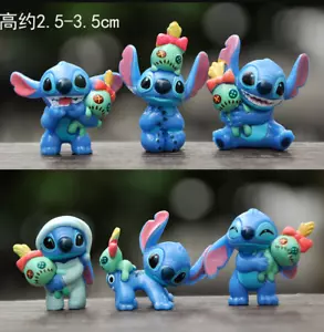 Disney Lilo e Stitch Scrum lotto di 6 mini action figure PVC giocattoli pieghevoli - Foto 1 di 4