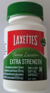 LAXETTES Senna Extra Strength Laxative 30 Capsules Constipation Treatment Ex9/24 - Picture 1 of 4