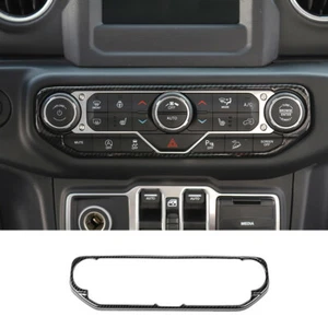 Carbon ABS Center Control Air Condition Switch Cover For Jeep Wrangler JL JT 18+ - Picture 1 of 12