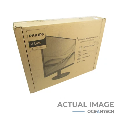 New PHILIPS 221V8 22” V Line Class Thin Full HD (1920 x 1080) 100Hz Monitor - Image 1 of 4