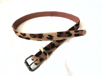 LEOPARD print CALF FUR BELT small size 32.5" long - Image 1 of 4