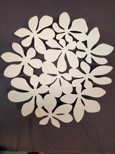IKEA 1999 STOCKHOLM White Metal Floral Bowl Monika Mulder 17" - Picture 1 of 9