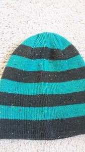 Target Brand Green Black Striped  Beanie Hat Cap Size 4-16  Pre-owned  - Picture 1 of 4