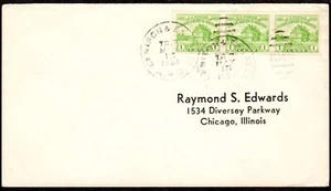 1934 Denison & San Anto(nio) RPO, Texas; cancel on cover & strip of 3 #730a [B18 - Picture 1 of 3