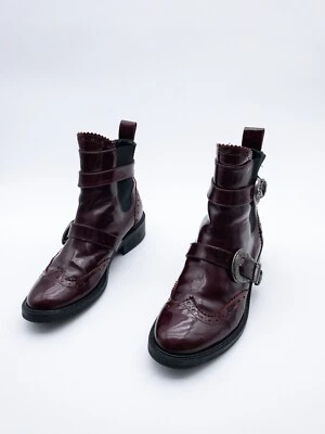 Bottes Biker Pour Femmes À La Cheville Rouge Taille 37 EU Art 23548-40 - Photo 1/3