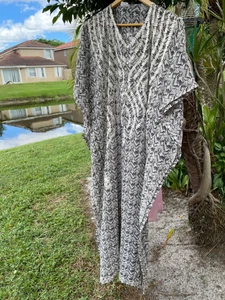 Womens Caftan Maxi Dress Printed Embroidered Beach Summer Holiday Dresses 4X