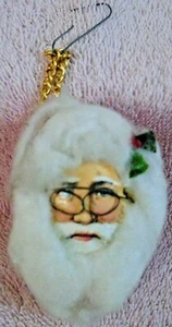 Vintage Santa Claus Head Christmas Tree Hanging Ornament with Chain - Picture 1 of 3