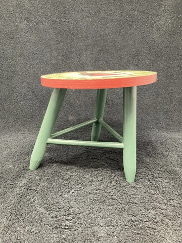 Little Off Set Hand. Painted Stool Cover