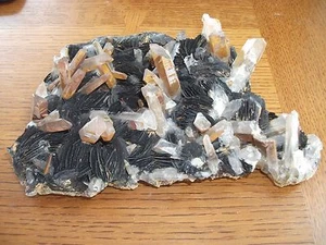 Large Hematite w Quartz Crystals 5.5 x 8" Cluster Outstanding Display Specimen - Picture 1 of 5