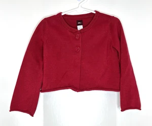 Tea Collection Girls 4 Red Cardigan Sweater Button Front Dressy Christmas - Picture 1 of 4