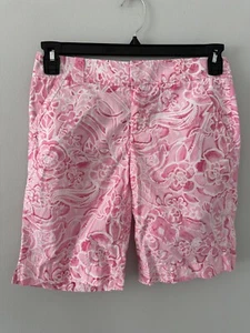 Lilly Pulitzer Shorts Women's Size 2 Pink Floral Chipper Bermuda  - Picture 1 of 5