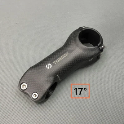 3K Carbon Fiber Bike Stem +/-17° MTB Road Bicycle Stems 28.6*31.8*80-120mm Matte - Image 1 of 4