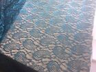 Vivid Blue And Black Lace Fabric Piece. Over 3 Metres, 145 Cms Wide. NEW