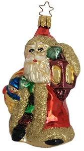 Inge Glas Christmas Ornament Yuletide Visitor Santa Signed Artist EM Merck OWC - Picture 1 of 8