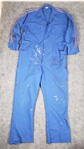 VTG Papa Suit Coveralls 44Long Racing Stripes Mechanic Made/USA Jumpsuit 1980's - Picture 1 of 16