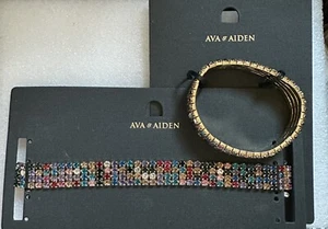 NWT Ava & Aiden Jewelry Set Necklace & Bracelet Multi Colored Rhinestones - Picture 1 of 4