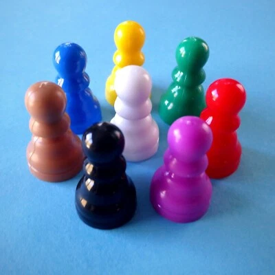 8 Pawns Board Game Piece Plastic Staunton Pawn Counters Tokens Tabletop Marker - Image 1 of 4