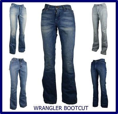 Wrangler jeans pantaloni da uomo a zampa bootcut svasati slim fit 28 w29 w30 w31 - Imagen 1 de 4