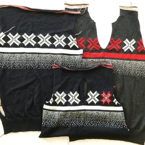 Dale of Norway 3 Irregular Sweater Pieces For Upcycle Craft Cutter Wool Fabric - Picture 1 of 5