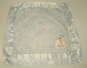 Little Giraffe Blue Security Blanket Small Plush Lovey Square 15" Satin Edge - Picture 1 of 3