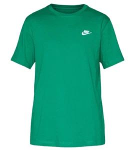 Nike Sportswear Club Mens T-Shirt 100% Cotton Crew Neck Regular Fit Green Size S - Picture 1 of 3