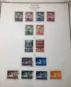 Rare 1946-1948 Poland Stamp Polaska Poczta Lotnicza  Set 2 Mint hinged and used. - Picture 1 of 12