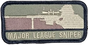 MSM MAJOR LEAGUE SNIPER MLB LOGO MILSPEC MONKEY FOREST HOOK MORALE PATCH - Picture 1 of 2