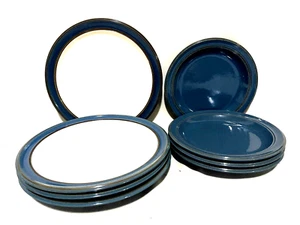 Dansk Sirocco Indigo Blue 8 Piece Set Of 4 Each Dinner 11" & Salad 9" Plates - Picture 1 of 2