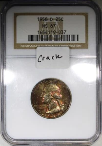 1958-D Washington Quarter NGC MS67 Nicely Toned Both Side High Grade - Picture 1 of 4