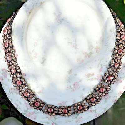 Suzanne Somers "Japanned" 16 英寸粉色 Cz 花项链 — 第 1/4 张图片