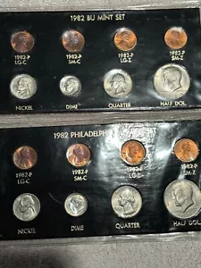 1982 P & D, Philadelphia and Denver UNC US Mint 15 Coin Set - Picture 1 of 14