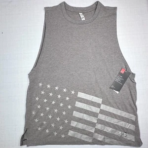 Under Armour Women's Gray Patriotic Exercise Workout Gym Tank Top- Size L - Picture 1 of 11