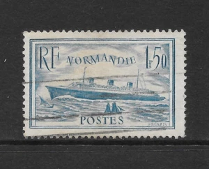 FRANCE SCOTT 300c USED F/VF - 1935 1.50fr TURQUOIS ISSUE - S.S. NORMANDIE - Picture 1 of 2
