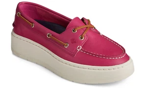 Sperry Platform Leather Pink Rouge Loafer Slip On Sneaker Boat Shoe Size 8.5 NEW - Picture 1 of 6