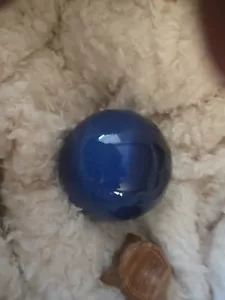 80 MM Beautiful Rare CATS EYES. With Wooden Base. Dark Blue Cats Eye - Picture 1 of 14