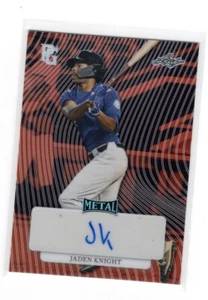 2023 Leaf Perfect Game Metal Jaden Knight Red Prismatic Auto 1/1 - Picture 1 of 1