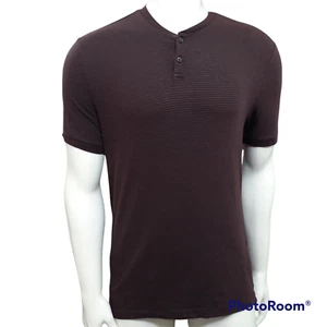 Banana Republic Men's Burgundy Short Sleeve Henley Neck T Shirt Size Small - Picture 1 of 8