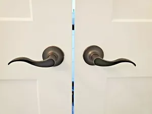 Oil Rubbed Bronze Dummy Door Lever Set Left & Right Levers Concealed Screws - Picture 1 of 3