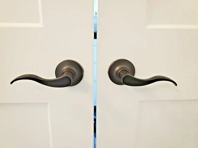 Oil Rubbed Bronze Dummy Door Lever Set Left & Right Levers Concealed Screws - Image 1 of 3
